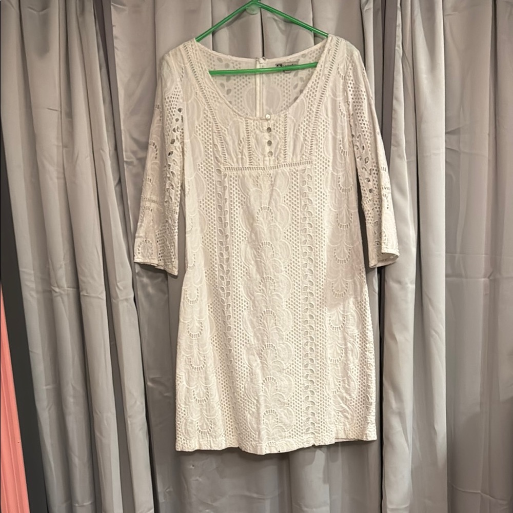 Leslie Fay Cream Lace Dress